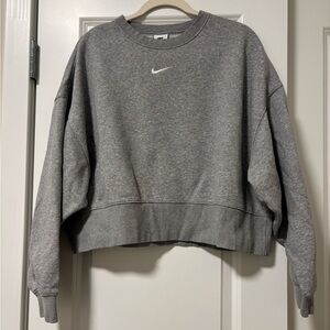 Nike Heather Gray Cropped Sweatshirt